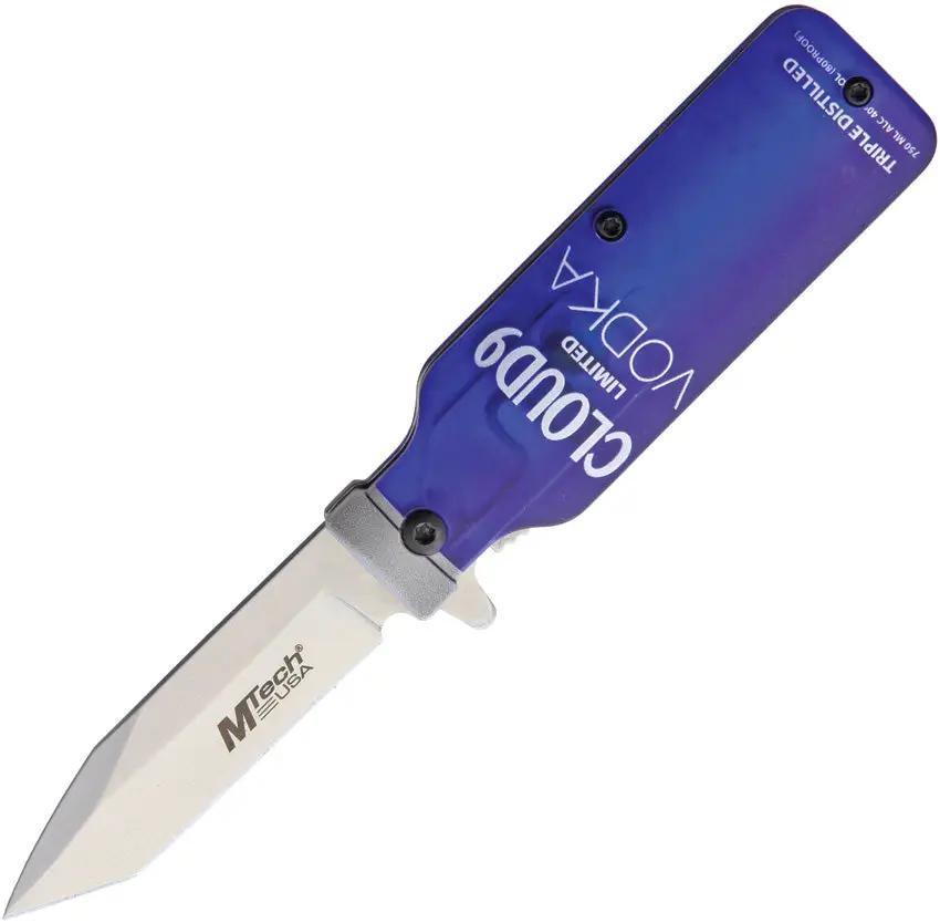 MTech Vodka Linerlock Assisted Opening Pocket Knife MT-A1190V Satin Tanto Blade Vodka Bottle Handle for EDC by MTech