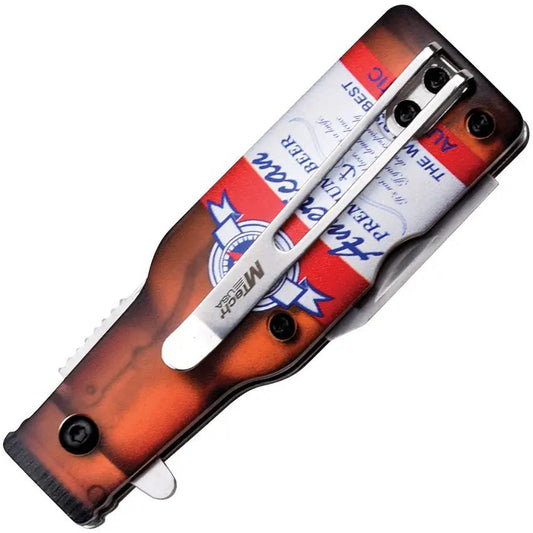 Mtech Bottle Linerlock Beer Themed Assisted Opening Knife With Built In Bottle Opener For EDC Enthusiasts by Mtech