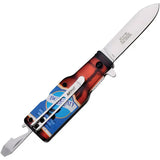 Mtech Bottle Linerlock Auto Opening Knife For EDC Enthusiasts With Belgian White Beer Artwork by Mtech