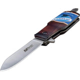 Mtech Bottle Linerlock Auto Opening Knife For EDC Enthusiasts With Belgian White Beer Artwork by Mtech