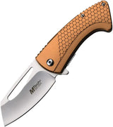 MTech Linerlock Assisted Opening Bronze Aluminum EDC Knife Two Point Seven Five Inch Satin Blade by Mtech