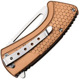MTech Linerlock Assisted Opening Bronze Aluminum EDC Knife Two Point Seven Five Inch Satin Blade by Mtech