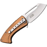 MTech Linerlock Assisted Opening Bronze Aluminum EDC Knife Two Point Seven Five Inch Satin Blade by Mtech