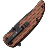 MTech Linerlock Assisted Opening Knife Brown Aluminum Handle For EDC Enthusiasts by MTech