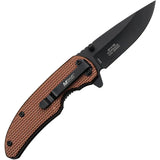 MTech Linerlock Assisted Opening Knife Brown Aluminum Handle For EDC Enthusiasts by MTech