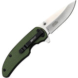 MTech Linerlock Assisted Opening Knife With Green Aluminum Handle Satin 3Cr13 Blade EDC by MTech
