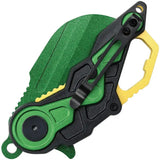 Mtech Linerlock Assisted Opening Wharncliffe Knife Green TiNi Blade 2.25in 3.75in Closed EDC Ready With Bottle Opener by Mtech