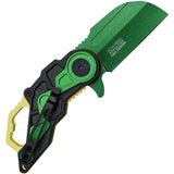Mtech Linerlock Assisted Opening Wharncliffe Knife Green TiNi Blade 2.25in 3.75in Closed EDC Ready With Bottle Opener by Mtech