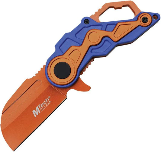 Mtech Linerlock Assisted Opening Knife Orange TiNi Blade EDC Enthusiasts Bottle Opener by Mtech