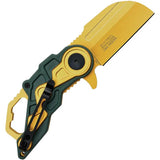 Mtech Linerlock Assisted Opening Knife MT A1199GYL Wharncliffe Blade Gold TiNi Green ABS Handle EDC Bottle Opener by Mtech