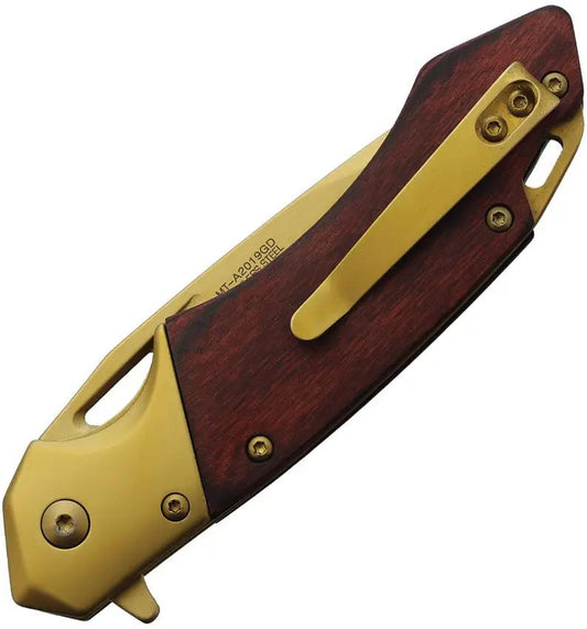 Mtech Linerlock A/O Wood MT-A2019GD by Mtech
