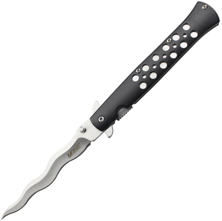 Mtech Linerlock A/O Black Wavy MT-A2042WB by Mtech