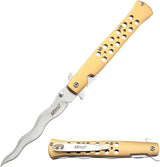 Mtech Linerlock A/O Gold Wavy MT-A2042WG by Mtech