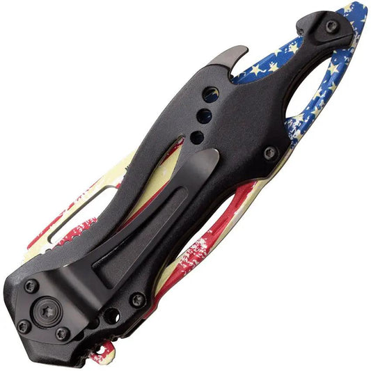 MTech Linerlock Assisted Opening Knife MT A705AF American Flag Blade For EDC Enthusiasts by Mtech