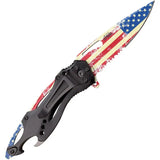 MTech Linerlock Assisted Opening Knife MT A705AF American Flag Blade For EDC Enthusiasts by Mtech