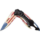 MTech Linerlock Assisted Opening Knife MT A705AF American Flag Blade For EDC Enthusiasts by Mtech
