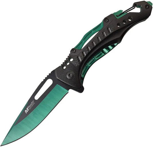 MTech Linerlock Assisted Opening Knife Green Aluminum Handle With Clip And Screwdriver Tip For EDC Enthusiasts by MTech