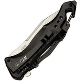 Mtech Linerlock Assisted Opening Knife MT A705G2HS Satin Blade Partially Serrated Black Aluminum Handle For EDC Fans by Mtech