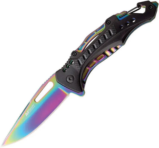 MTech Linerlock Assisted Opening Spectrum Knife with 3.5In Blade Aluminum Handle for EDC by MTech