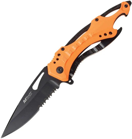 MTech Linerlock Assisted Opening Neon Orange Edc Knife For Everyday Carry Enthusiasts by MTech