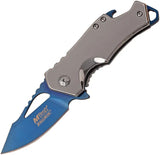MTech Framelock Assisted Opening Blue Titanium MT A882SBL Knife For EDC And Outdoor Tasks by MTech