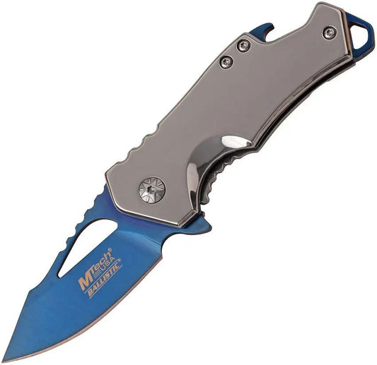 MTech Framelock Assisted Opening Blue Titanium MT A882SBL Knife For EDC And Outdoor Tasks by MTech
