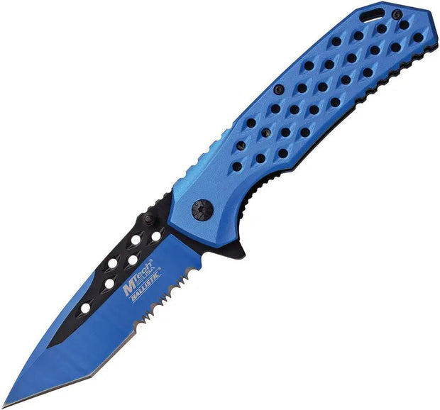 MTech Linerlock Assisted Opening Folding Knife MT A931BL Blue Aluminum Handle For EDC Outdoor Tasks by MTech