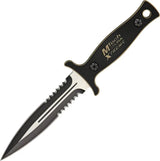 MTech Xtreme MX-8059TN Boot Knife - 11 Inch Full Tang Dagger Blade Black Finish, Partially Serrated 440C Micarta Handle by MTech Xtreme