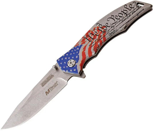 MTech Constitution Linerlock EDC Knife Stonewashed Blade by MTech