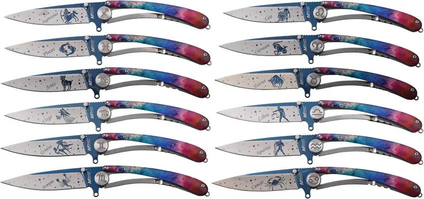 MTech Zodiac Framelock 12 Piece Knife Set For Zodiac Enthusiasts And EDC Collectors by MTech
