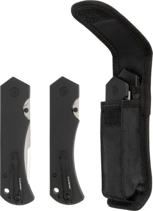 Muddy Field Master Set MUD-FM1001-Z - Dual Linerlock Knives With Guthook And Drop Point Blades by Muddy