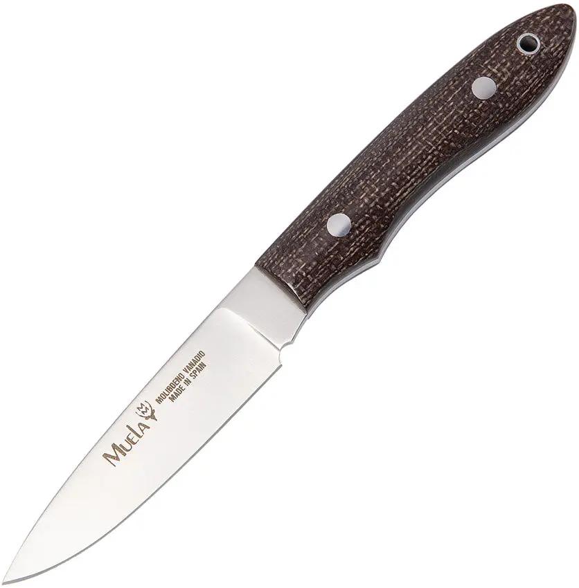 Muela Fixed Blade Knife Micarta 4410M Full Tang Jute Micarta Handle Satin Blade For Outdoor Enthusiasts And Hunters by Muela