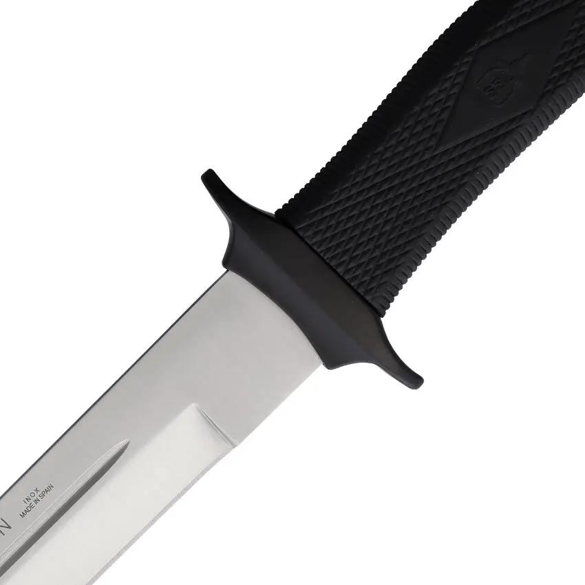 Muela Scorpion Fixed Blade Knife - 10 Inch Satin Spear Point with Rugged Rubber Handle and Belt Sheath by Muela