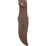 Muela Apache Fixed Blade Knife - 7.5 Inch Bowie Blade 440A Stainless Stag Handle Leather Sheath by Muela