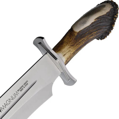 Muela Magnum Bowie MAGNUM-26 Stag Handle Bowie Knife - 10.25 Inch Satin Blade For Outdoor Survival by Muela