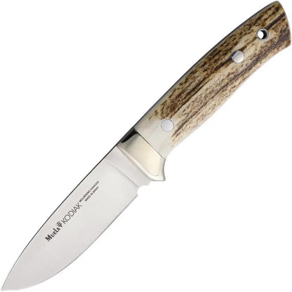 Muela Kodiak Fixed Blade Knife With Stag Bone Handle 4in Satin Drop Point For Rugged Outdoor Enthusiasts by Muela