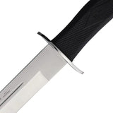 Muela Scorpion Fixed Blade Knife 10in Satin Spear Point For Outdoor Enthusiasts Black Checkered Handle Leather Sheath by Muela