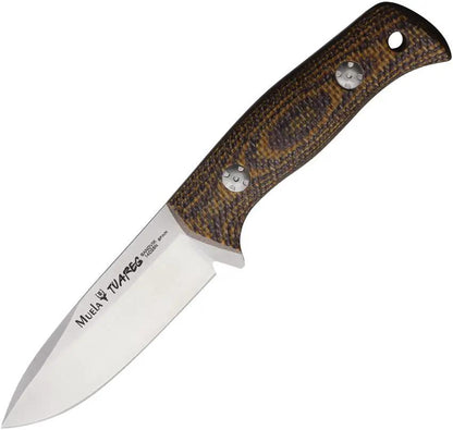 Muela Tuareg Fixed Blade Knife For Outdoor Enthusiasts Camouflage G10 Handle 14C28N Satin Drop Point Full Tang by Muela