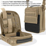 Maxpedition NeatFreak Organizer Khaki 0211K - 13 Pocket Main Compartment With Velcro Divider And Front Zippered Pocket by Maxpedition