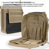 Maxpedition NeatFreak Organizer Khaki 0211K - 13 Pocket Main Compartment With Velcro Divider And Front Zippered Pocket by Maxpedition