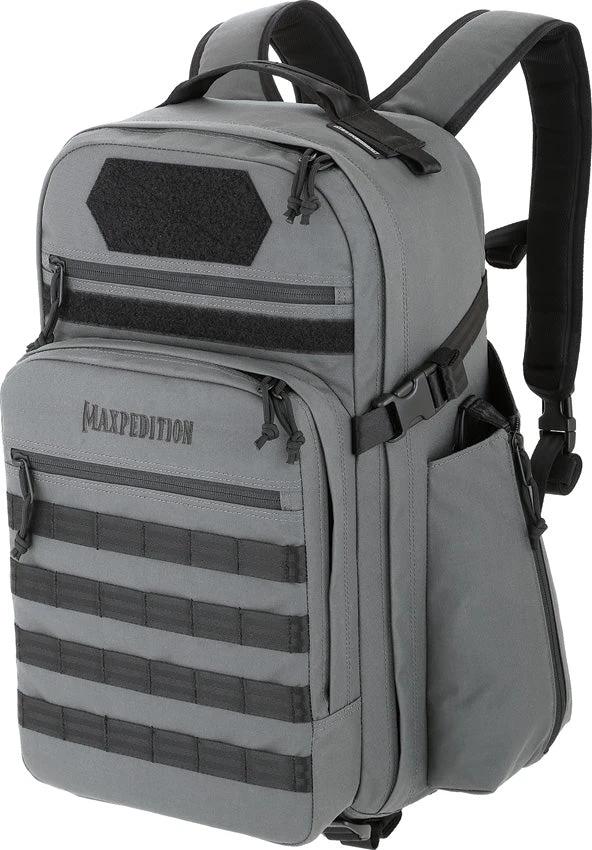 Maxpedition Havyk-1 Backpack Wolf Gray 2121W - Expandable Bottle Holders with Bungee Retention and CCW Compartment