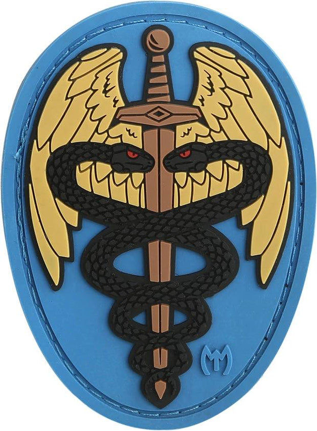 Maxpedition Sword Caduceus Patch CADFC Full Color PVC Rubber Patch With Sew On Backing