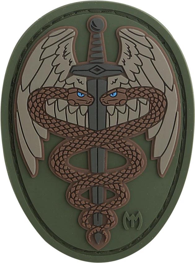 Maxpedition Sword Caduceus Patch Tacti CADFS - PVC Rubber Construction With Sew On Loop Field And Protective Backing