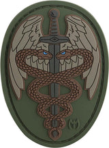 Maxpedition Sword Caduceus Patch Tacti CADFS - PVC Rubber Construction With Sew On Loop Field And Protective Backing