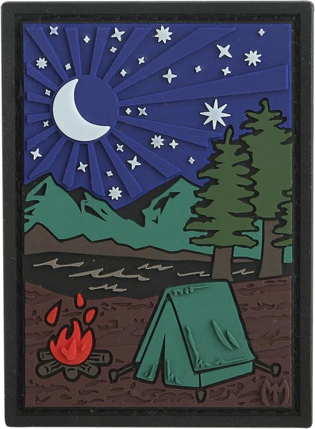 Maxpedition Outdoor Camp Patch Glow CAMPZ - Glow In The Dark PVC Rubber Patch With Loop Field For Sewing