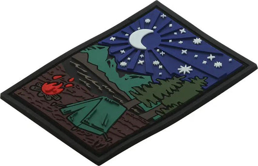 Maxpedition Outdoor Camp Patch Glow CAMPZ - Glow In The Dark PVC Rubber Patch With Loop Field For Sewing by Maxpedition