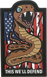 Maxpedition This We'll Defend Patch Color DFNDC - Full Color PVC Rubber Construction With Sew On Back