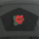 Maxpedition Hibiscus Patch Red HBSCR PVC Rubber Construction With Sew On Loop Field For Clothing by Maxpedition