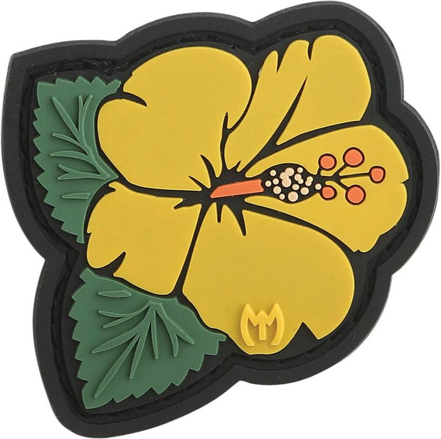 Maxpedition Hibiscus Patch Yellow HBSCY - Sew-On Backing With Protective Hook Back And Lined Sheet