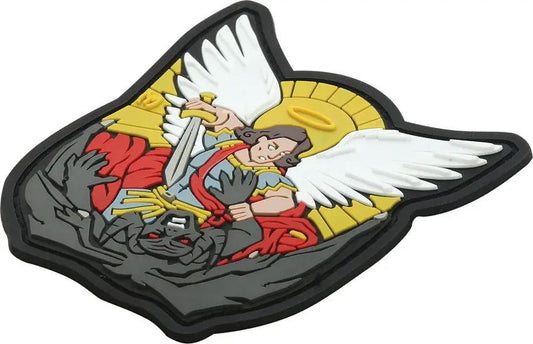 Maxpedition Saint Michael Patch Color MCHLC - Full Color PVC Rubber Patch With Backing Loop And Sewing Sheet by Maxpedition